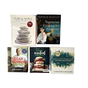 Set of 5 Vegetarian Cookbooks And Recipe Books Excellent Reference Kitchen Books